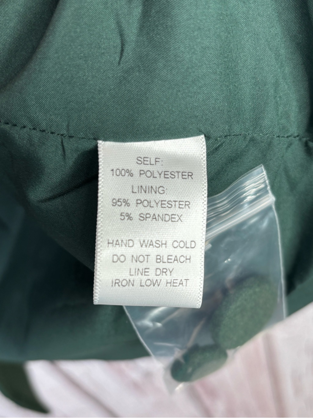 Myellement Boutique Forest Green Winter Coat One Button Closure Medium Nwot — image 6 of 8